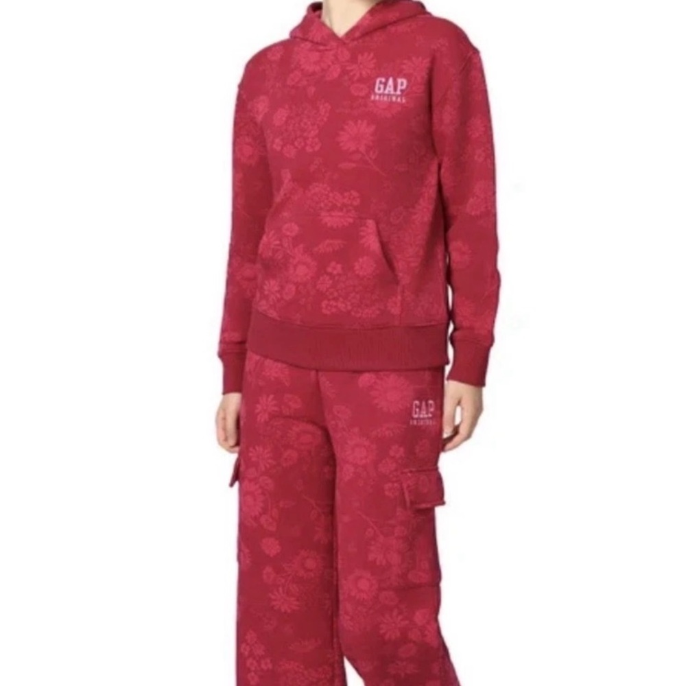 GAP Track Suit Set Hoodie & Jogger Fleece Girls S 7/8